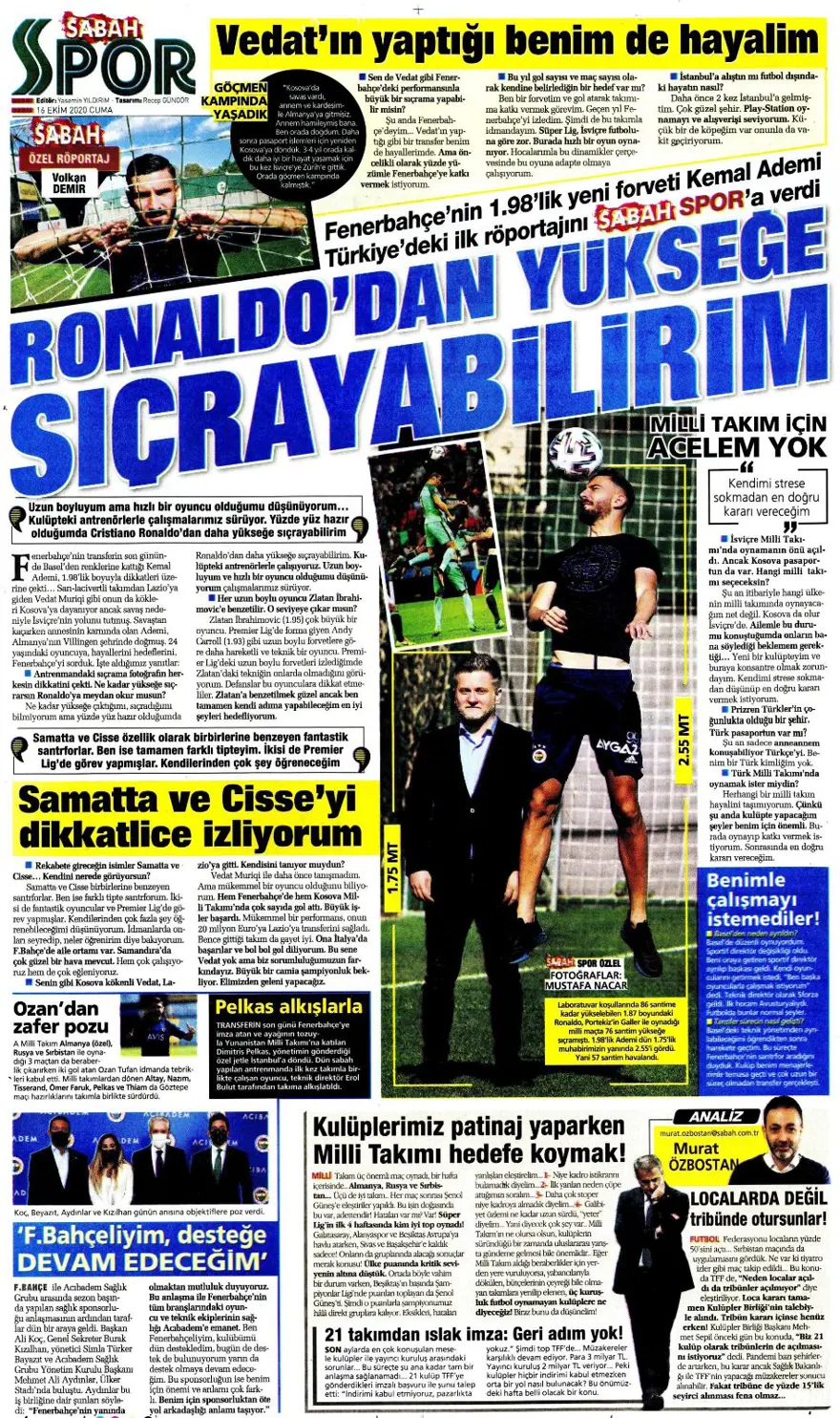 Günün spor manşetleri (16 Ekim 2020) 7