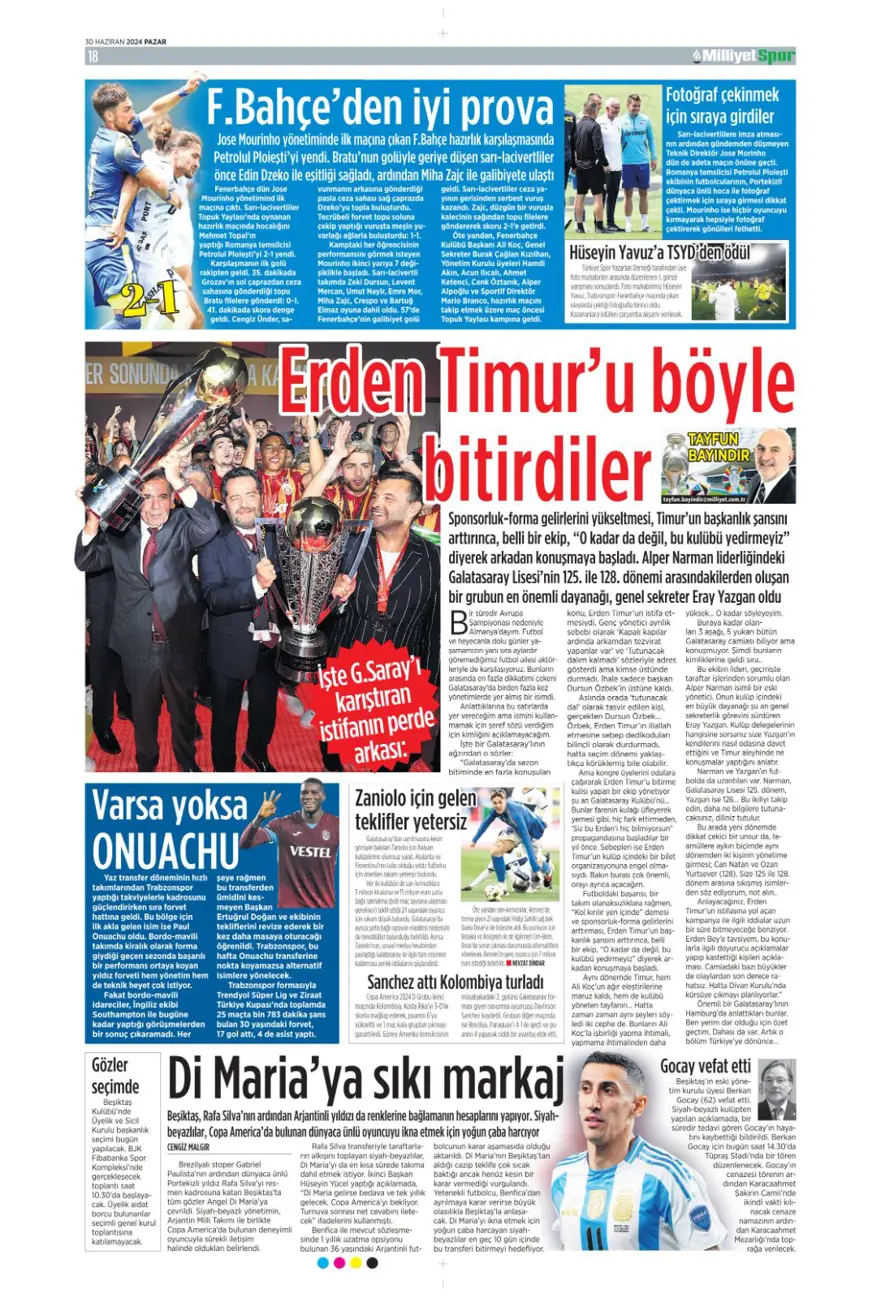 "Avusturya'ya farklı 11" (30 Haziran 2024 spor manşetleri) 21