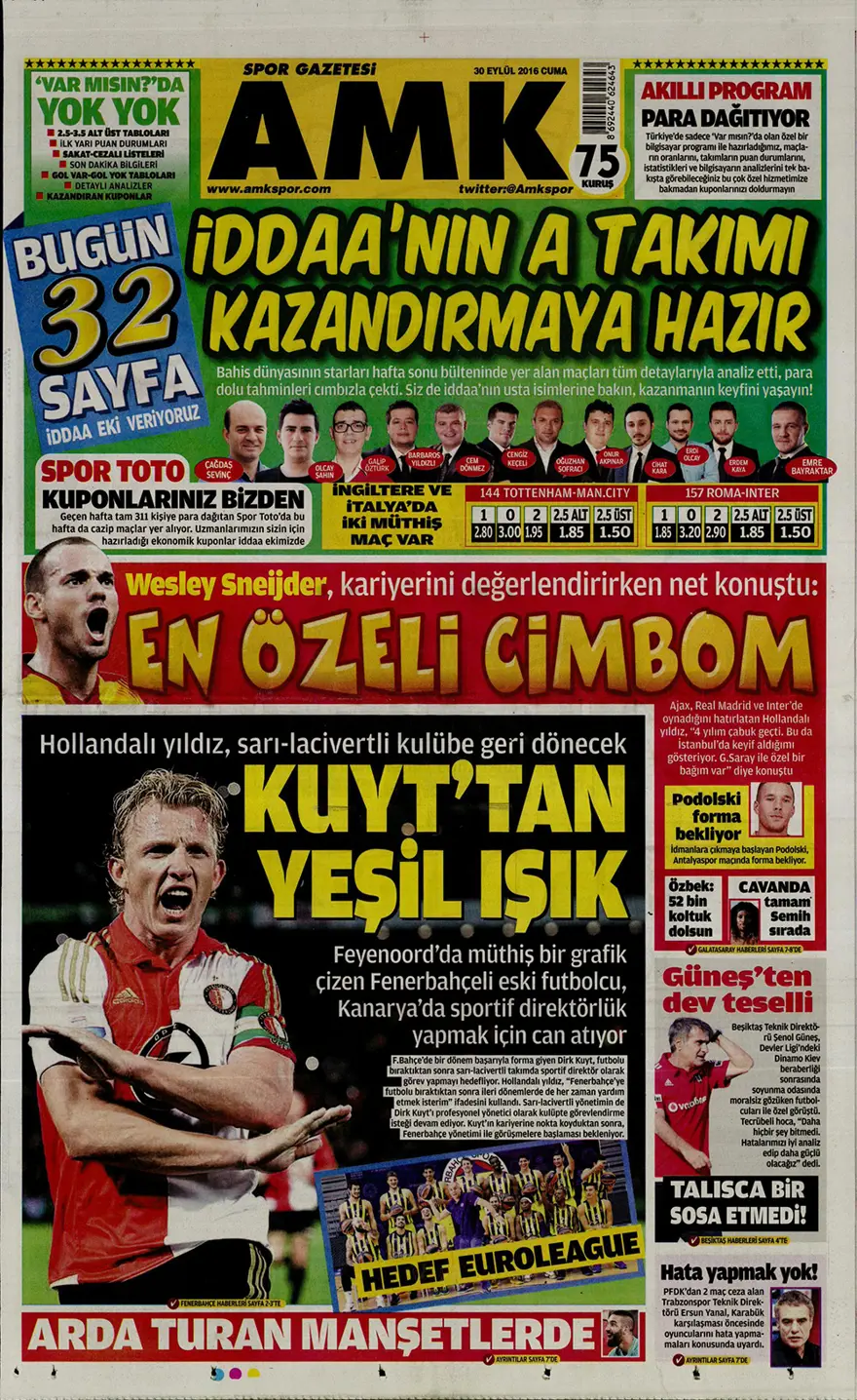 Günün gazete manşetleri - 30 Eylül 2016 20