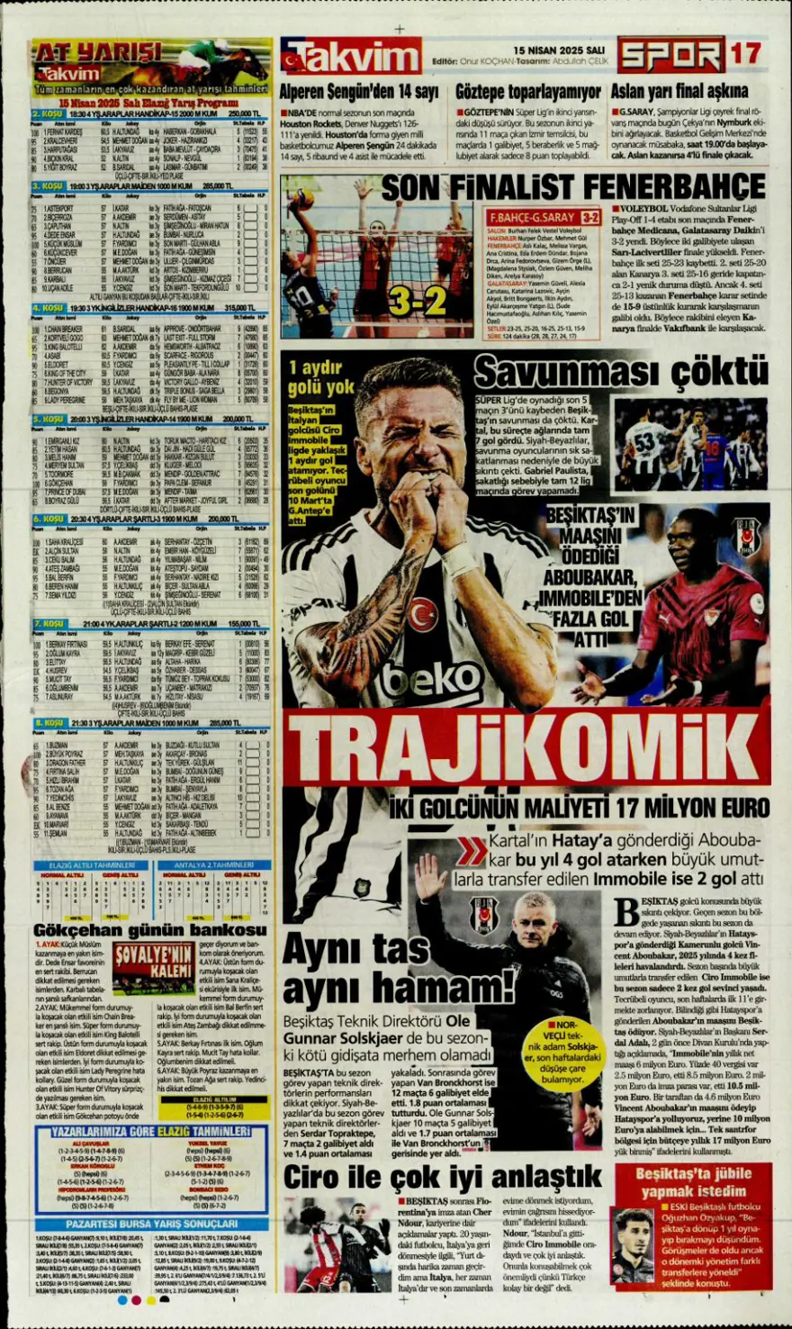"Mertens'in yerine dünya yıldızı" (15 Nisan 2025 spor manşetleri) 13