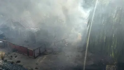 Karabük'te müstakil evin bahçesinde yangın