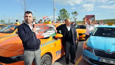 İstanbul Havalimanı taksicilerinden Filistin'e destek
