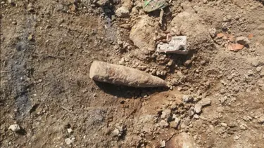 Kurtuluş Savaşı'ndan kaldığı tahmin edilen top mermisi bulundu