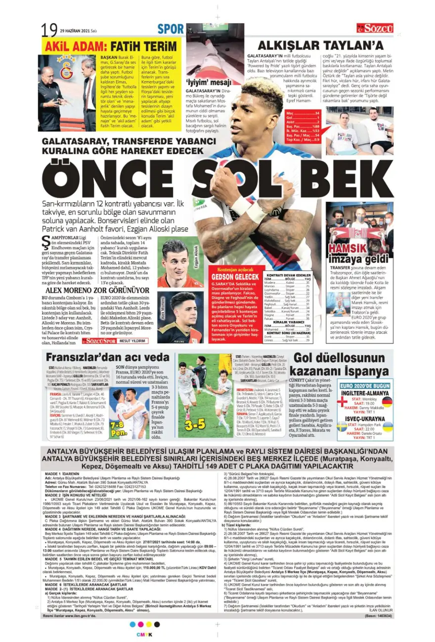 Günün spor manşetleri (29 Haziran 2021) 7