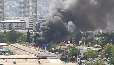 İzmir’de oto tamir dükkanında yangın