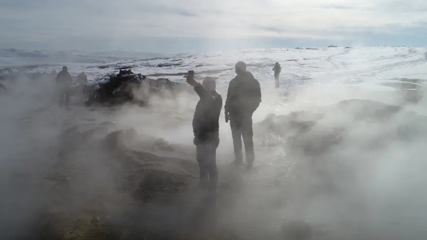 Karlı dağ başında 'termal jakuzi' 4