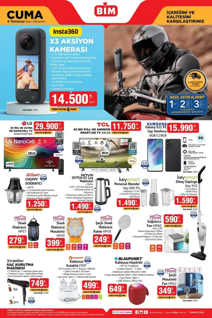 BİM Aktüel 1-2-4 Temmuz Kataloğu 2025: Dikey süpürge, saç kurutma makinesi, televizyon, aksiyon kamerası satışa çıkıyor 10