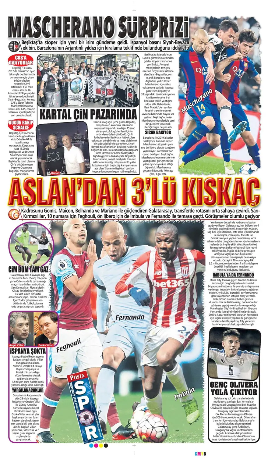Günün spor gazeteleri (Transfer haberleri - 19 Temmuz 2017) 7