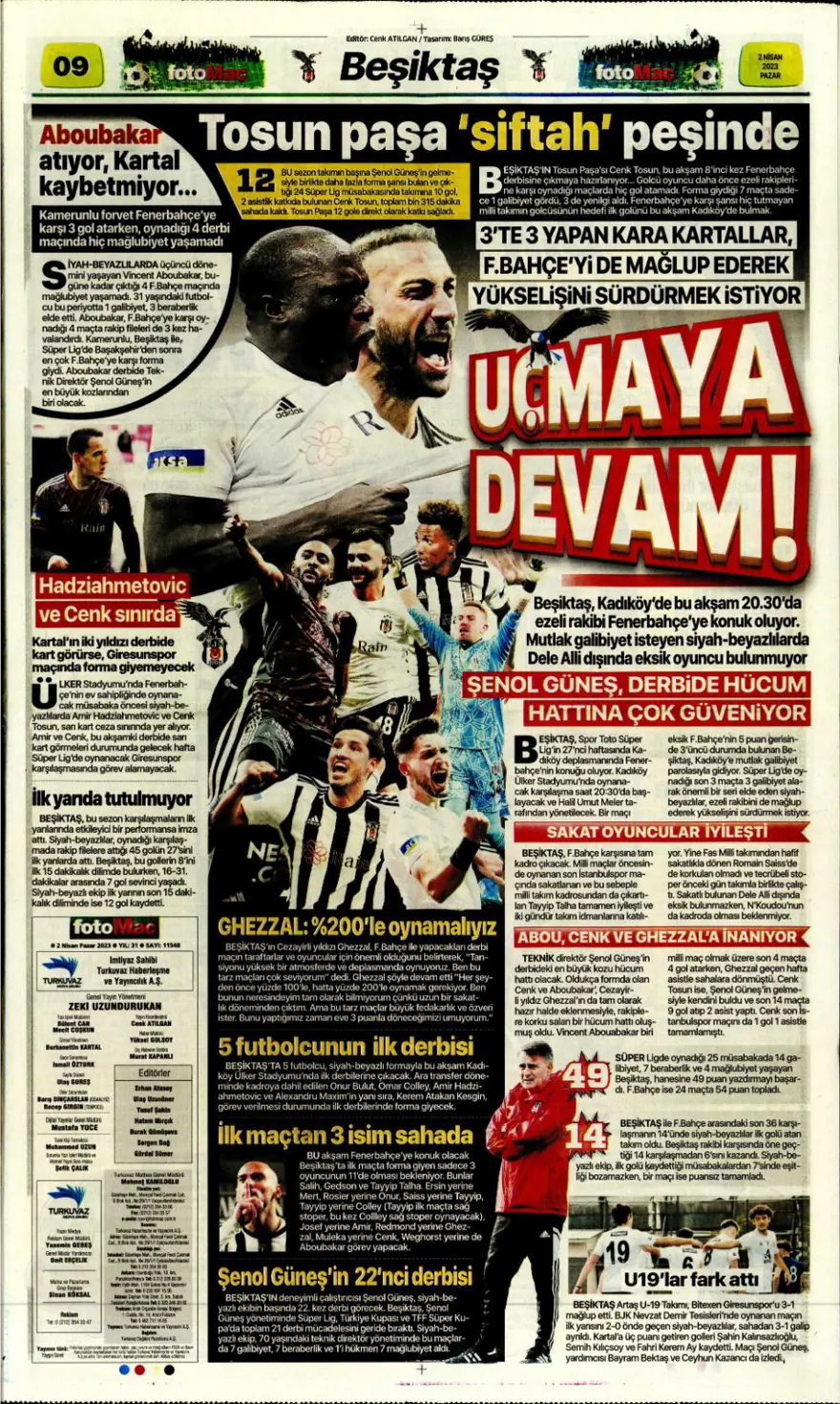 Günün spor manşetleri (2 Nisan 2023) 5