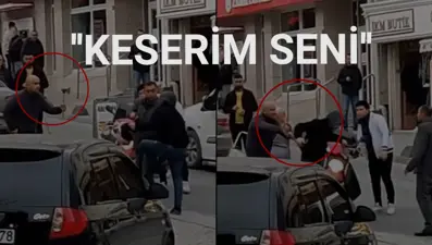 Ters yöne giren motosikletliye baltalı tehdit