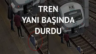 Raylara düştü, tren 3 metre kala durduruldu