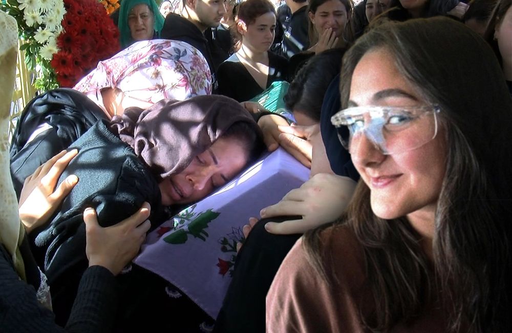 Aydın’daki KYK yurdunda yaşanan asansör faciasında yaşamını yitiren Zeren’e gözyaşlarıyla veda
