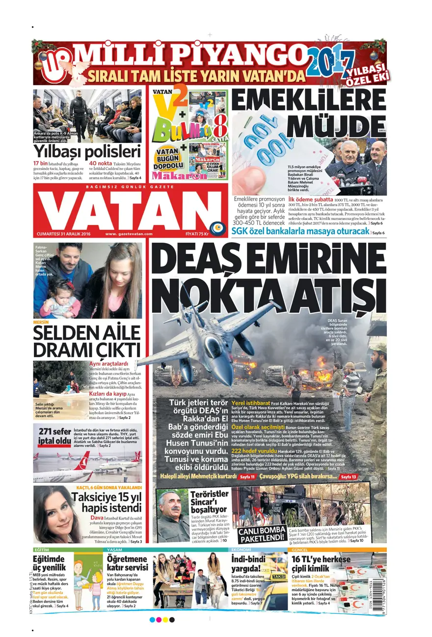 Günün gazete manşetleri - 31.12.2016 13