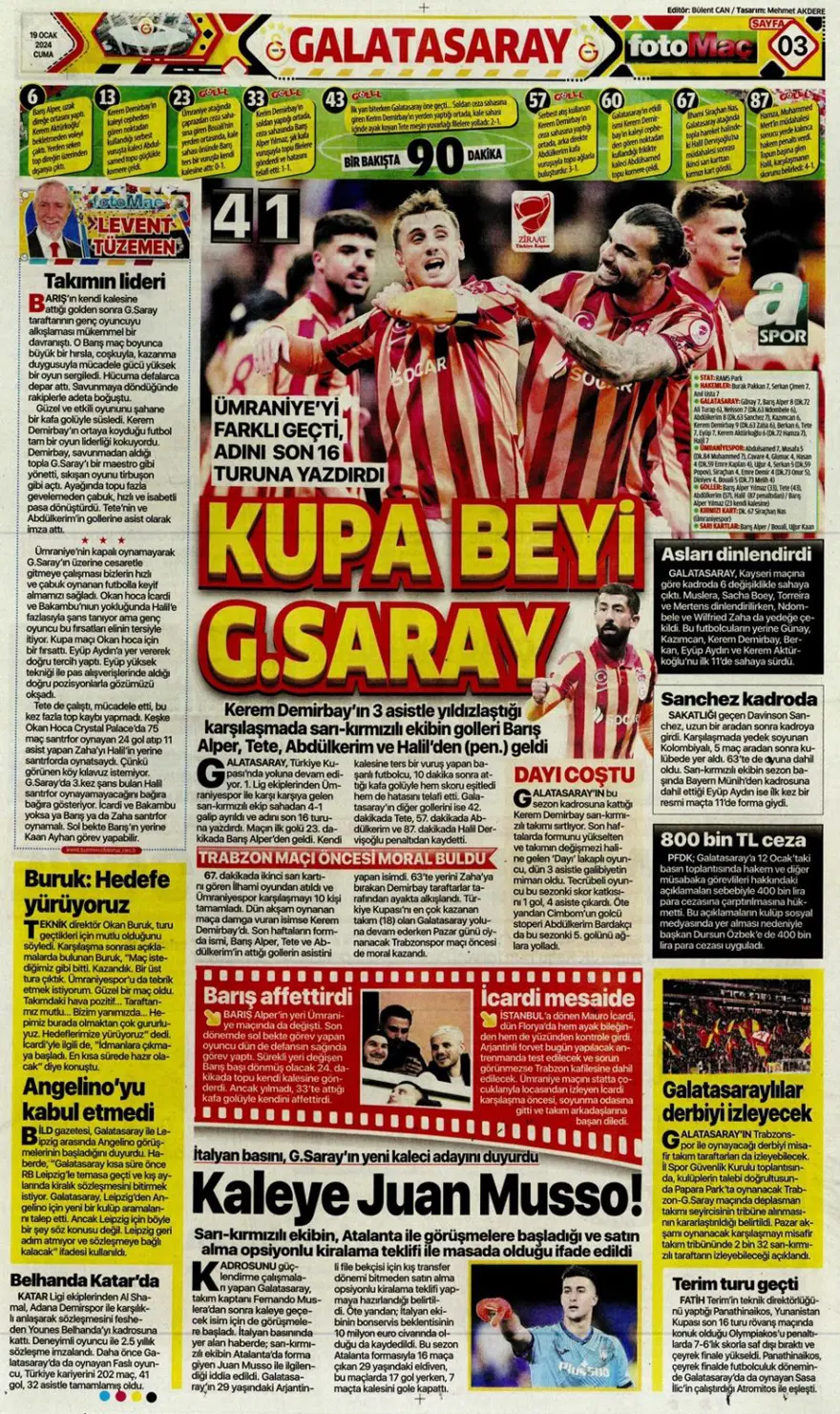 "Fenerbahçe'ye yeni Alex" (19 Ocak 2024 spor manşetleri) 21 "Fenerbahçe'ye yeni Alex" (19 Ocak 2024 spor manşetleri) 21