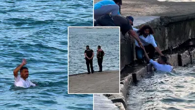 Sahilde ilginç an: Polisten kaçarken denize atladı, uzun süre dönmedi