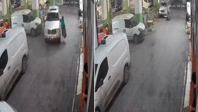 Cipi park etmeye çalışırken kadını metrelerce sürükledi