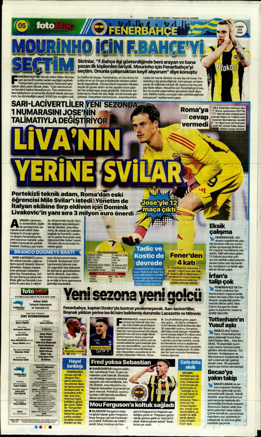 "İşte bizim çocuklar" (21 Mart 2025 spor manşetleri) 4 "İşte bizim çocuklar" (21 Mart 2025 spor manşetleri) 4