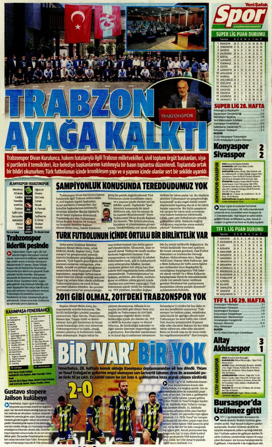 Günün spor manşetleri (22 Haziran 2020) 17