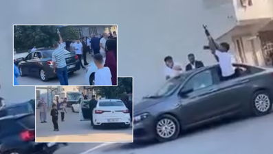 Uzun namlulu silahla düğün konvoyu: Havaya ateş açtılar