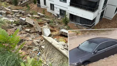 Ankara'da sağanak: İstinat duvarı çöktü