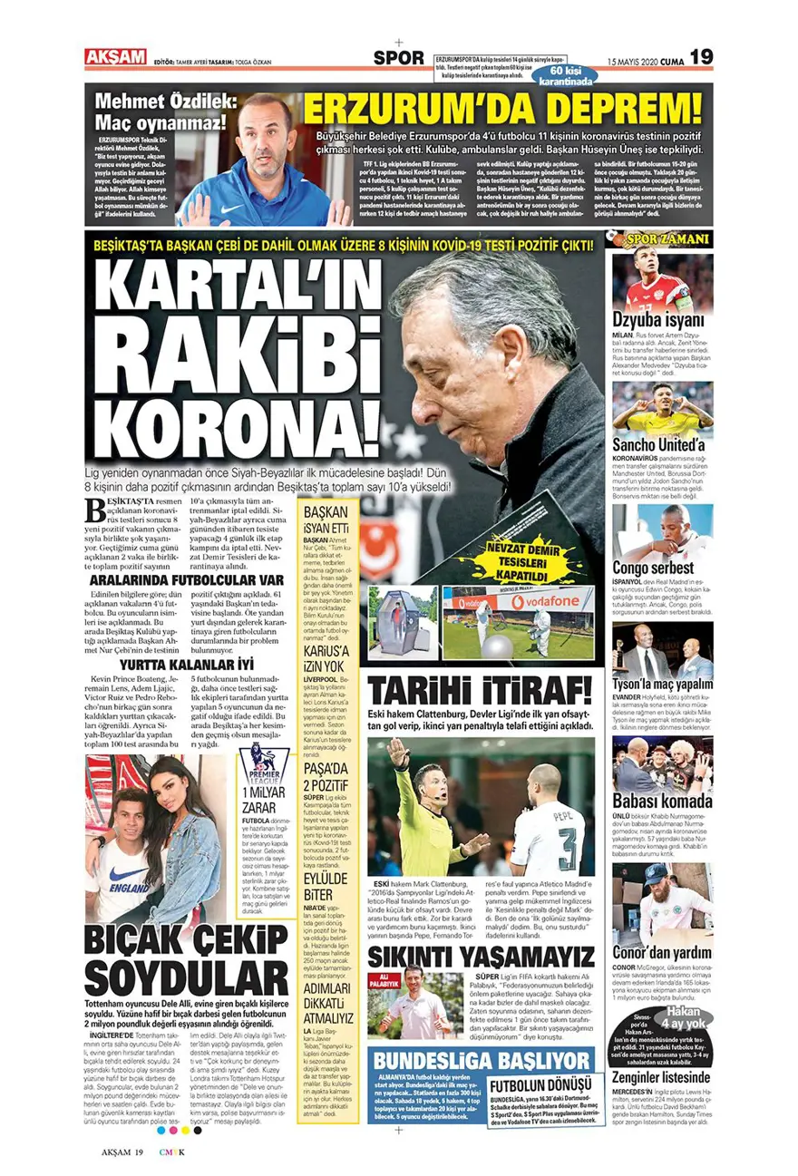 Günün spor manşetleri (15 Mayıs 2020) 14