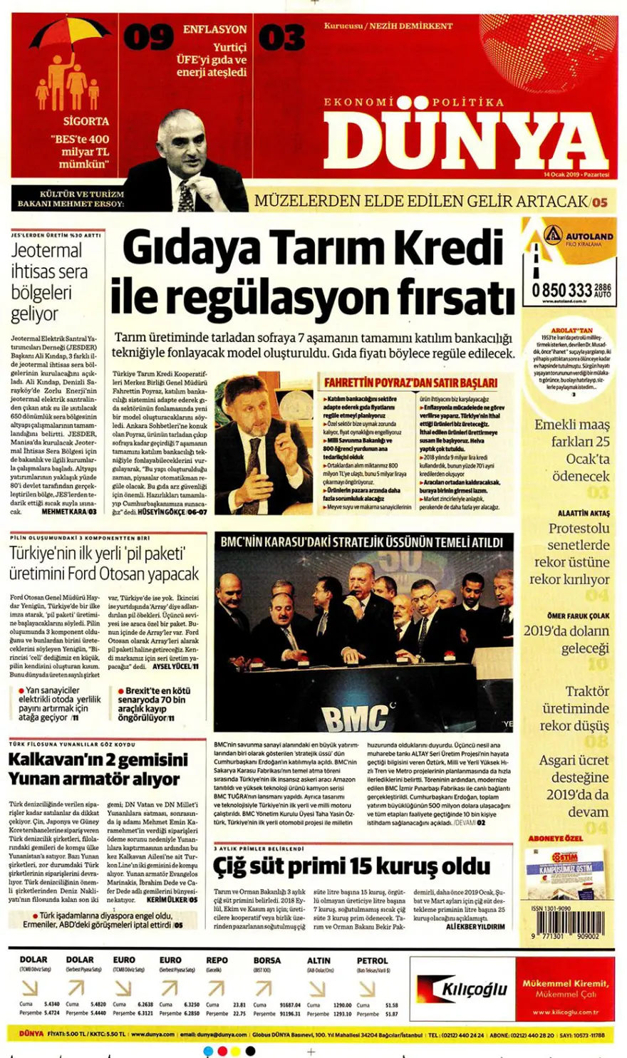 Günün gazete manşetleri - 14 Ocak 2019 3