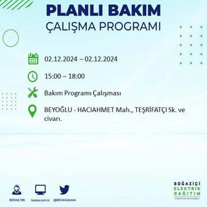 İstanbul'un 20 ilçesinde elektrik kesintisi: Elektrikler ne zaman gelecek? BEDAŞ 2 Aralık kesinti programını paylaştı 13 İstanbul'un 20 ilçesinde elektrik kesintisi: Elektrikler ne zaman gelecek? BEDAŞ 2 Aralık kesinti programını paylaştı 13