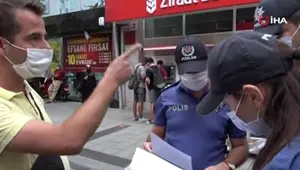 Maske takmadı, polisi tehdit etti: Senin ismini öğreneceğim ben