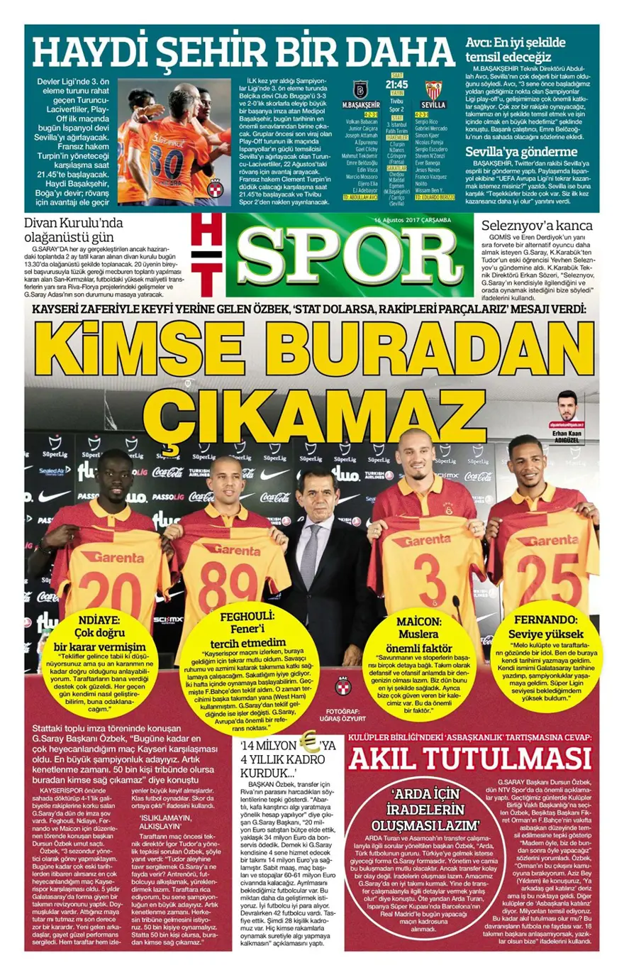 Günün spor gazeteleri (Transfer haberleri - 16 Ağustos 2017) 4