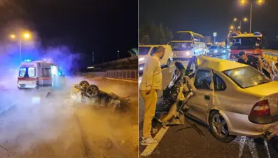 Ters yola giren otomobil, karşı yönden gelen araca çarptı: 2 ölü