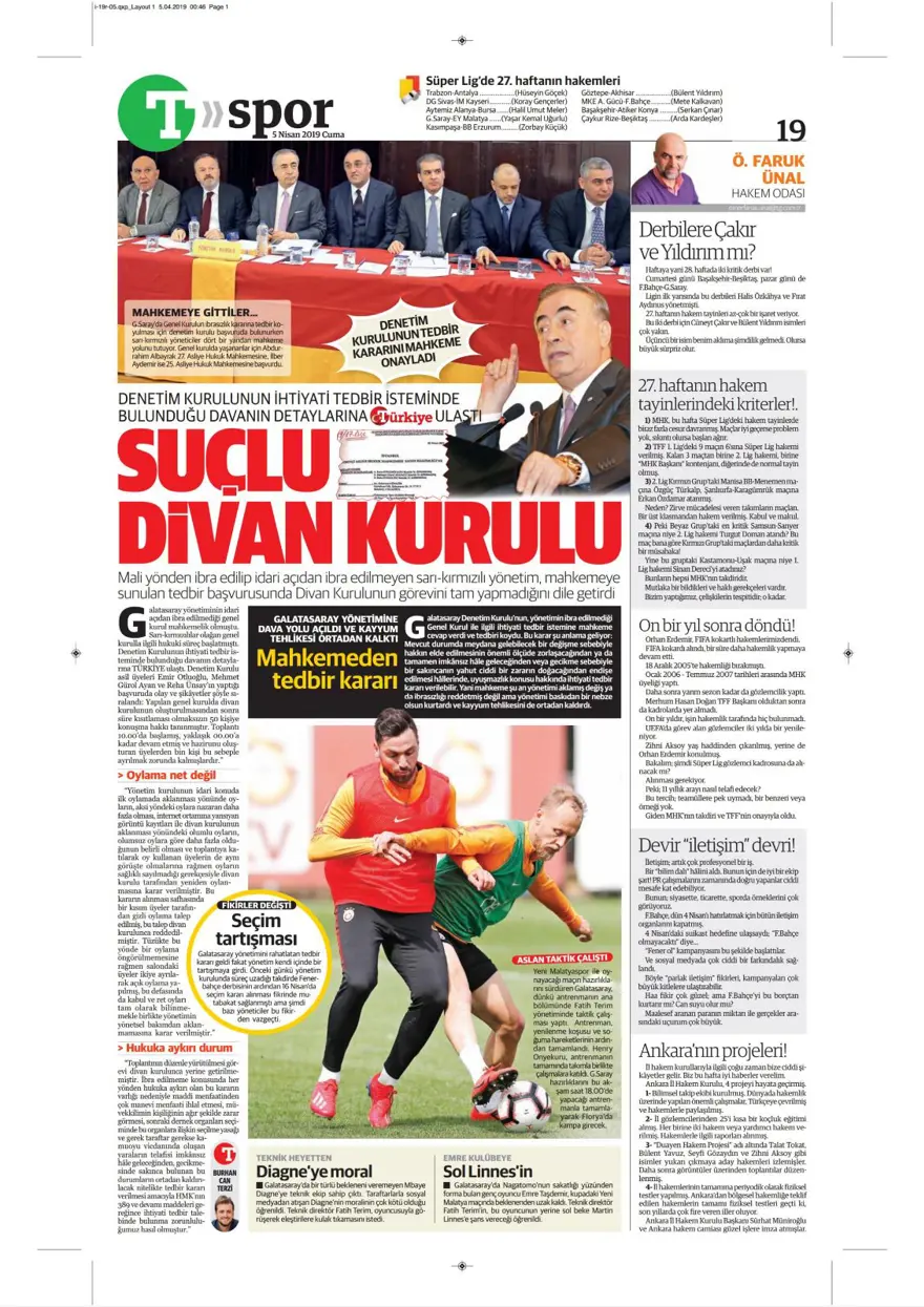 Günün spor manşetleri (5 Nisan 2019) 17