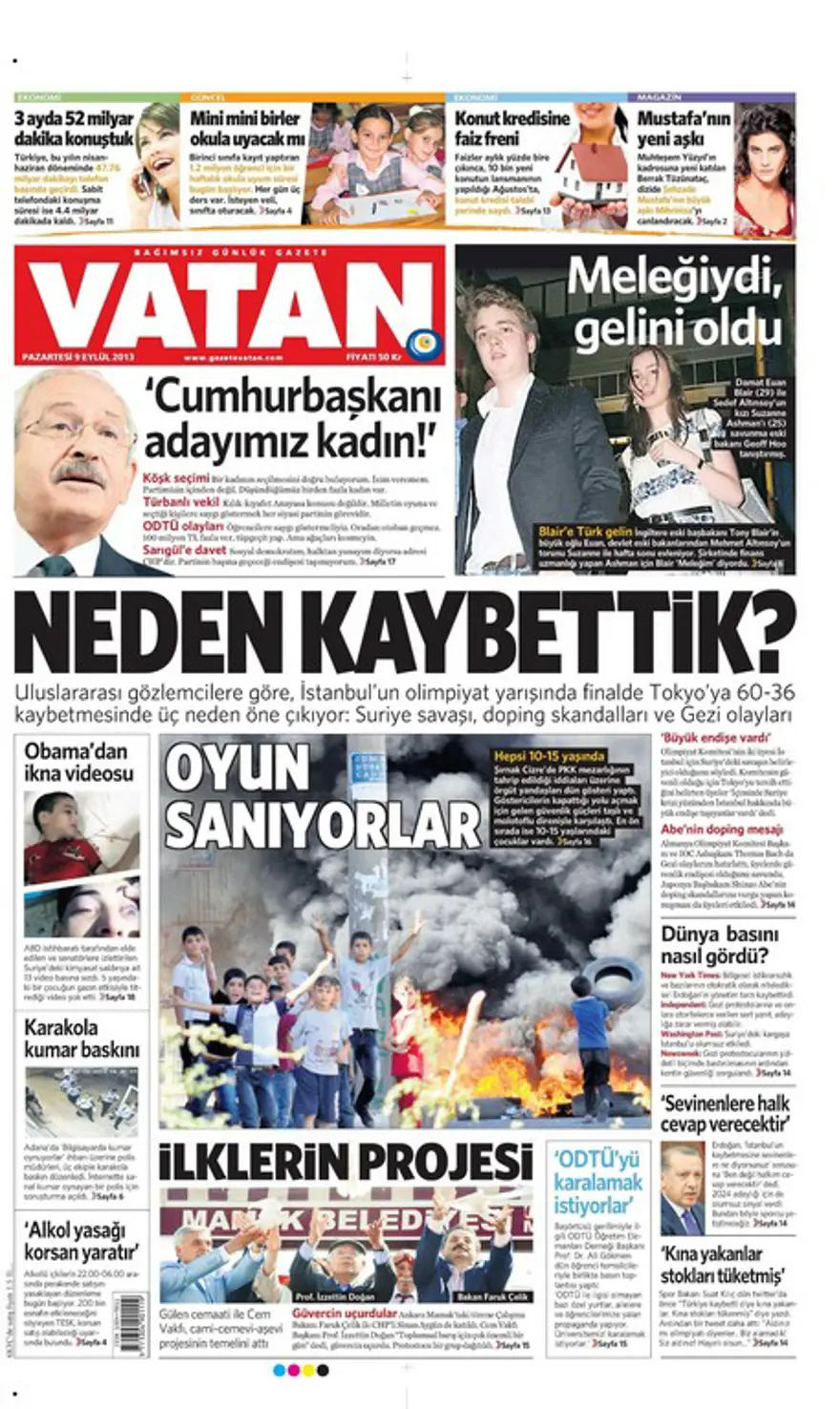 9 Eylül 2013 gazete manşetleri 18