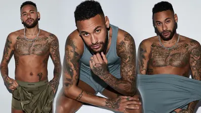 Kim Kardashian'ın markasının ürettiği erkek koleksiyonunu Neymar tanıttı