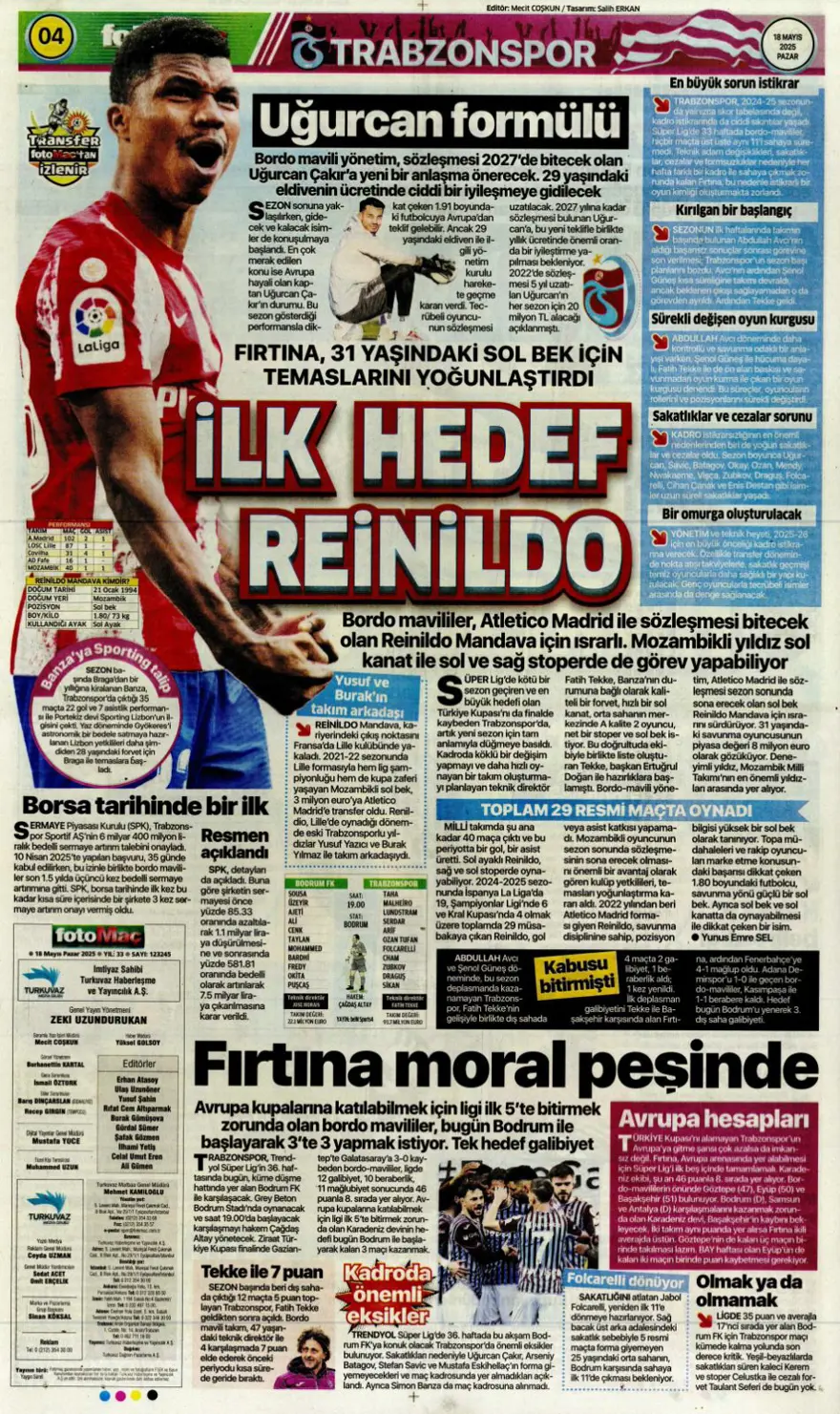 "Devler Ligi hediyesi Silva" (18 Mayıs 2025 spor manşetleri) 8 "Devler Ligi hediyesi Silva" (18 Mayıs 2025 spor manşetleri) 8