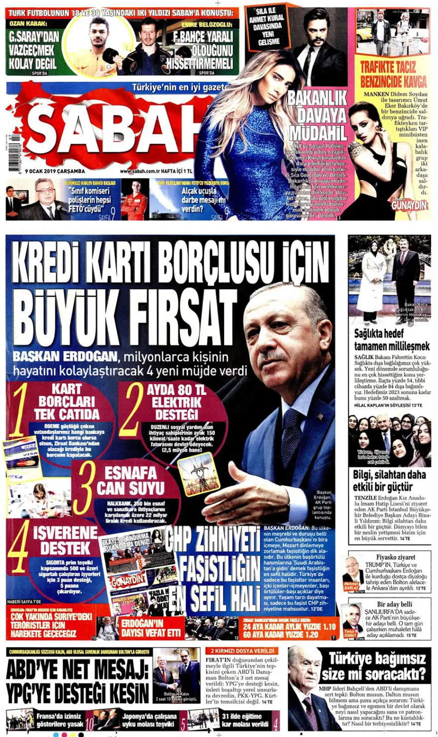Günün gazete manşetleri - 9 Ocak 2019 9