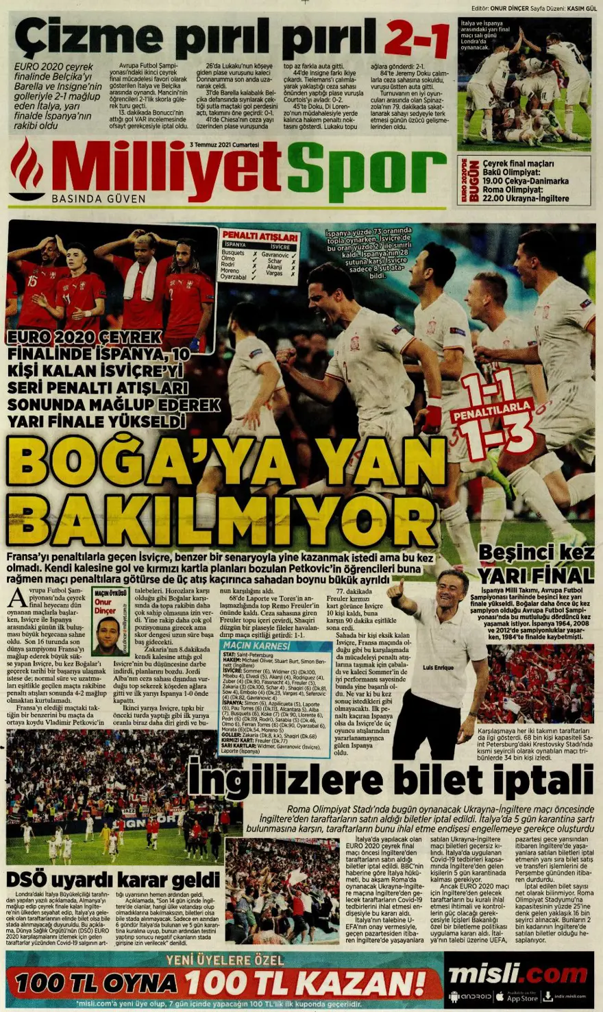 Günün spor manşetleri (3 Temmuz 2021) 9