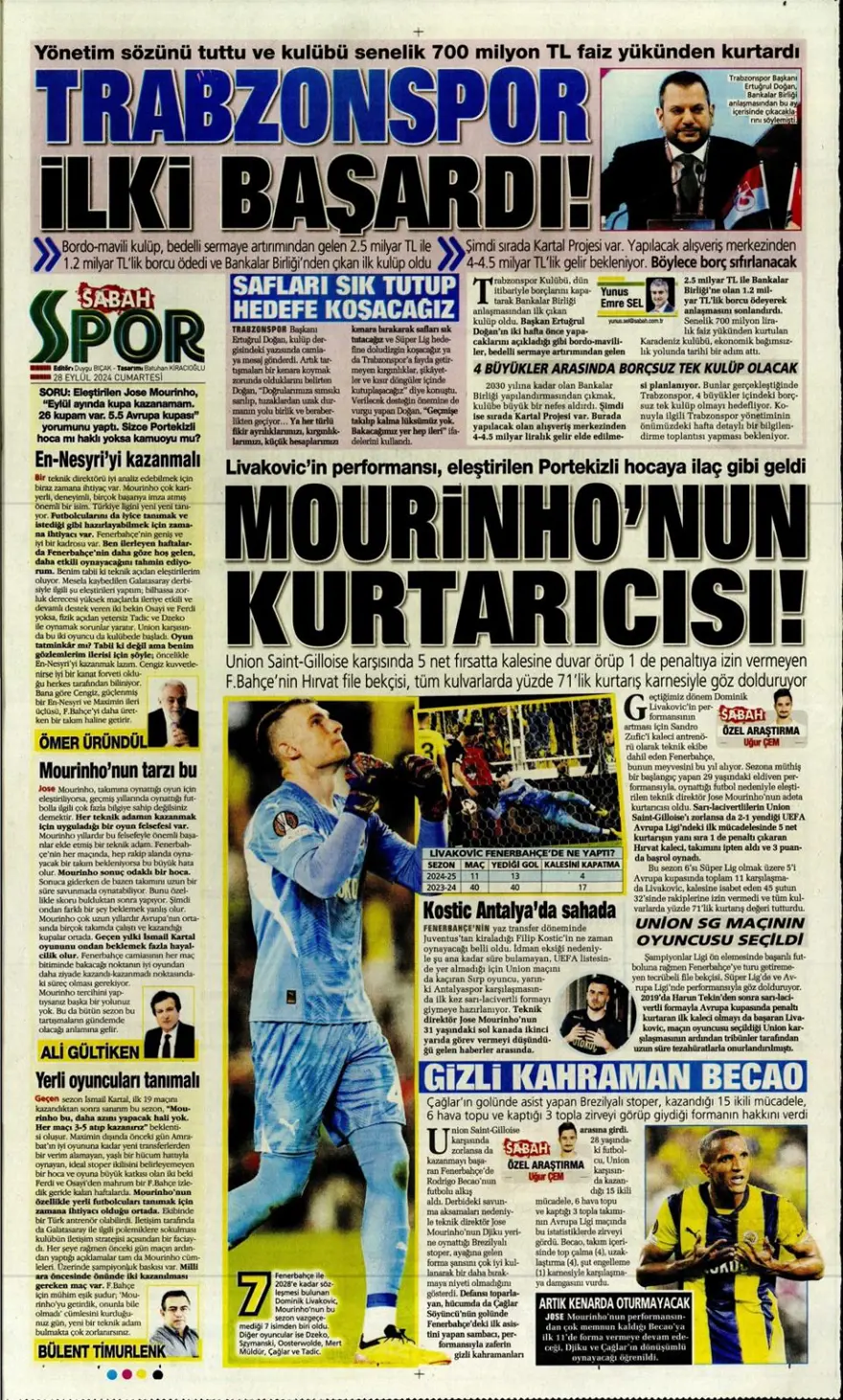 "Ziyech'in üstü çizildi" (28 Eylül 2024 spor manşetleri) 13 "Ziyech'in üstü çizildi" (28 Eylül 2024 spor manşetleri) 13