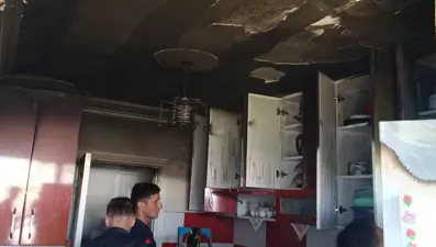 Alanya'da apartman dairesinde yangın