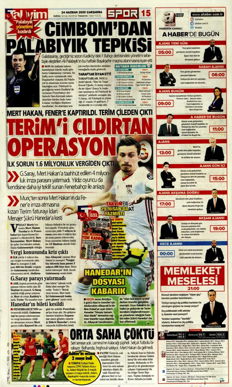 Günün spor manşetleri (24 Haziran 2020) 13