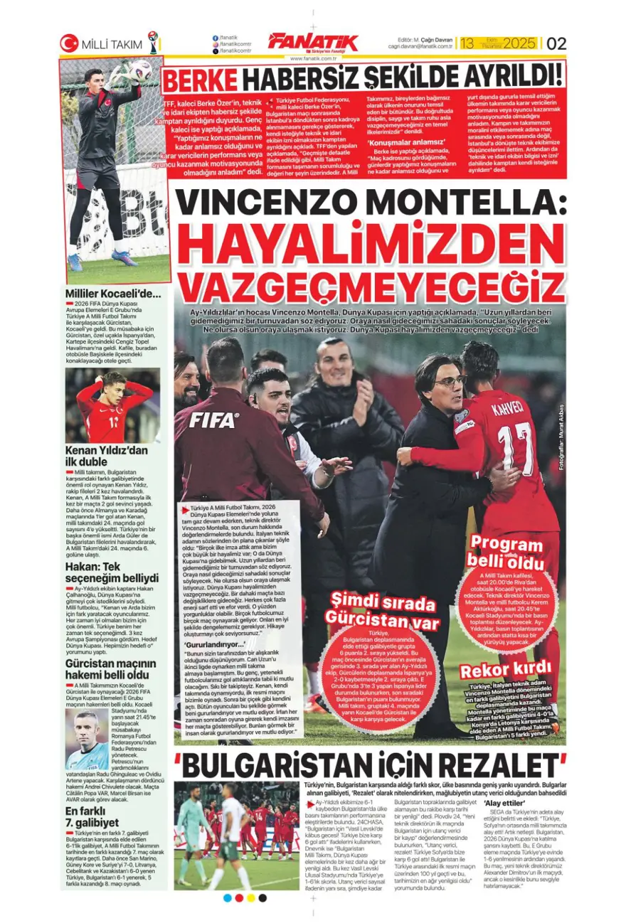 "Bayern'in dinamosu Fener'e..." (13 Ekim 2025 spor manşetleri) 1