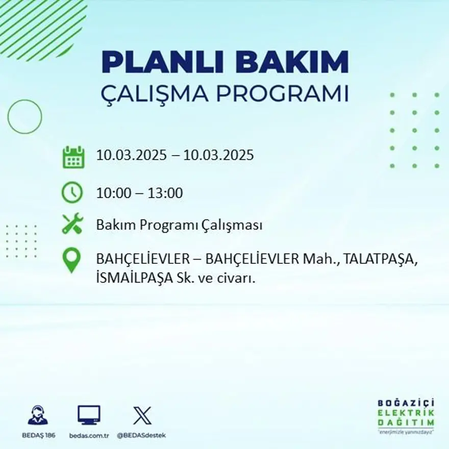 İstanbul'un 22 ilçesinde yarın elektrik kesintisi yaşanacak: Elektrikler ne zaman gelecek? (10 Mart BEDAŞ planlı kesinti programı) 9