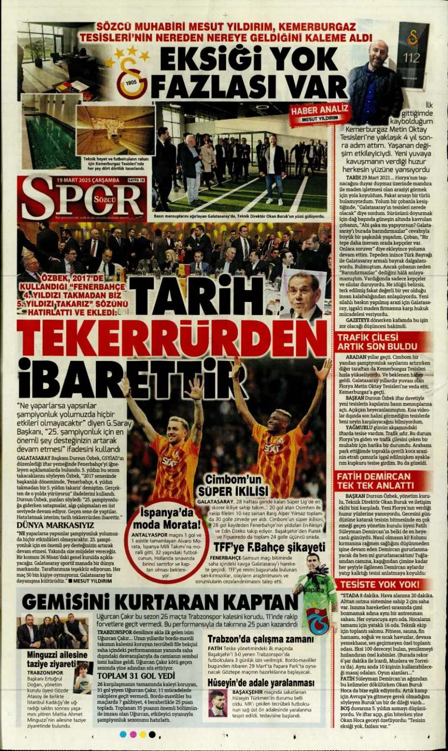 "Kayıtsız şartsız Mourinho" (19 Mart 2025 spor manşetleri) 10 "Kayıtsız şartsız Mourinho" (19 Mart 2025 spor manşetleri) 10