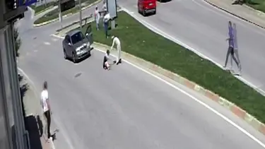 Otomobilin çarptığı yaya yaralandı
