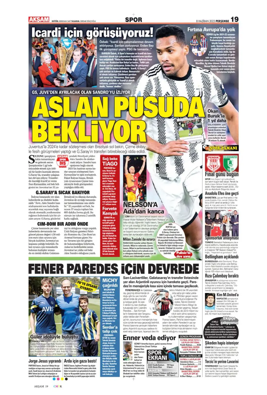 Günün spor manşetleri (8 Haziran 2023) 2