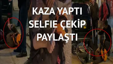 Ölümden dönen motosiklet sürücüsü selfie çekti