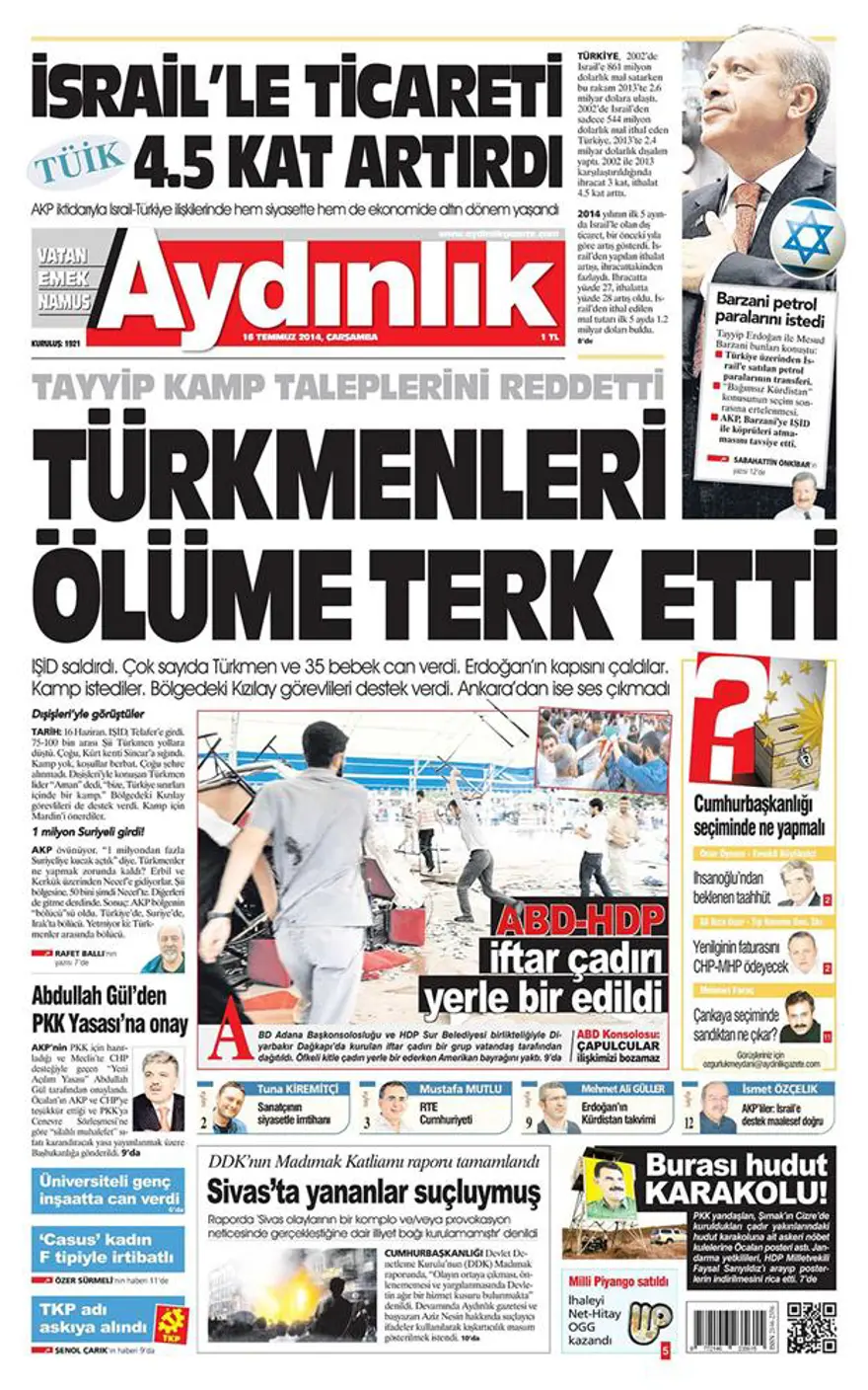 Günün gazete manşetleri - 16 Temmuz 2014 18 Günün gazete manşetleri - 16 Temmuz 2014 18