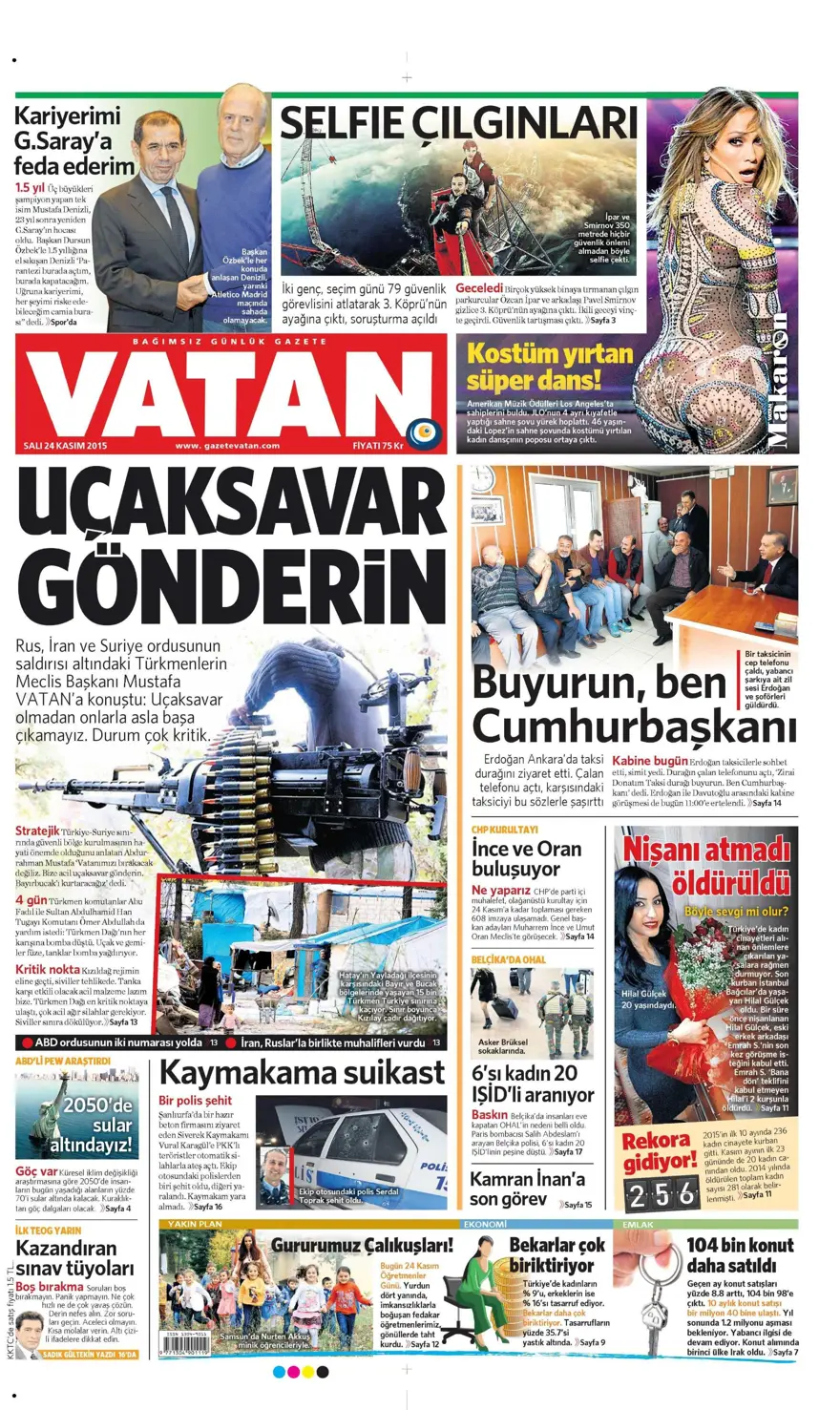 Günün gazete manşetleri - 24 Kasım 2015 5