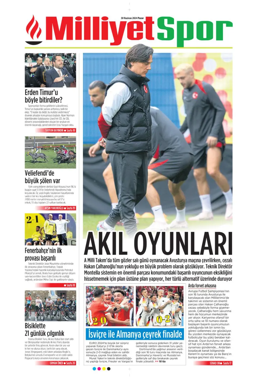 "Avusturya'ya farklı 11" (30 Haziran 2024 spor manşetleri) 18