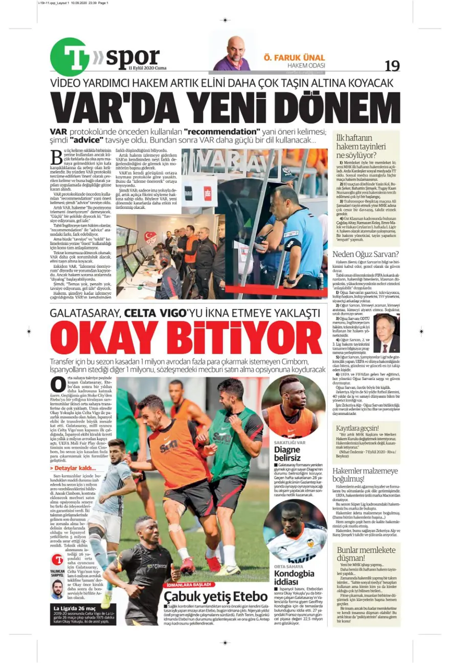 Günün spor manşetleri (11 Eylül 2020) 14