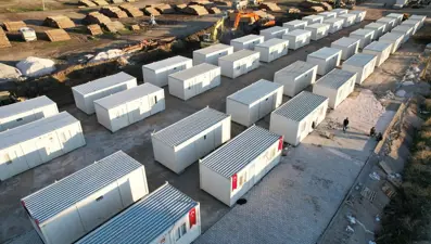 Sındırgı'ya konteyner kent çaışmaları sürüyor